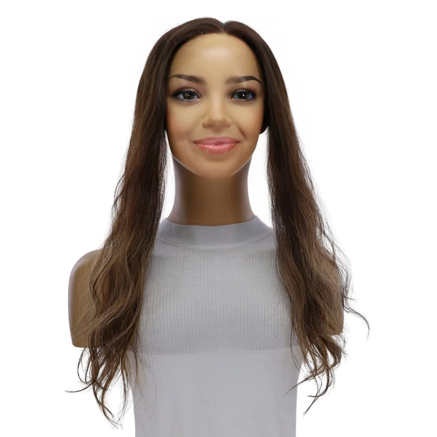 16" Hairline Topper #Dark Brown Balayage Wavy - Image 2